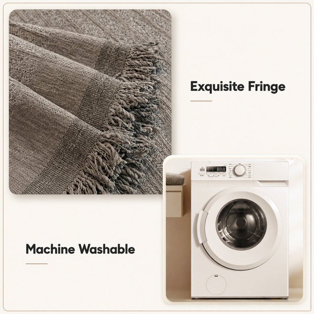 Textured Chenille Sofa Throw | Scratch-Resistant Machine-Washable Sofa Protector