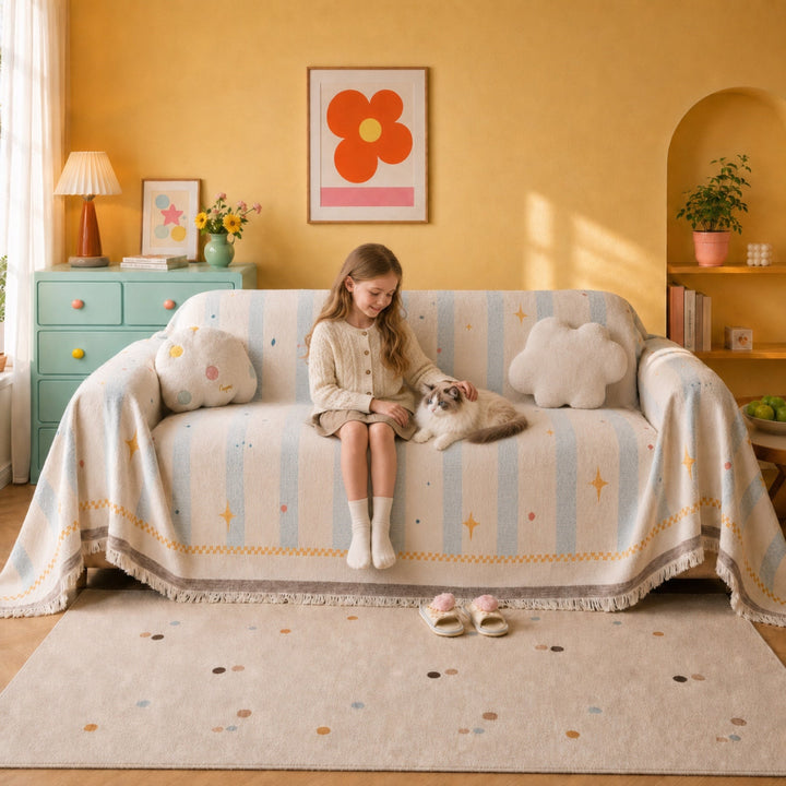 Starlight Chenille Sofa Throw | Scratch-Resistant | Washable Sofa Protector