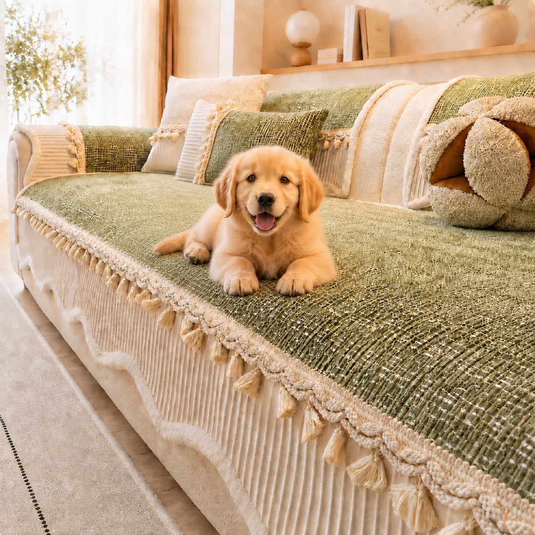 Tassel Weave Chenille Sofa Cover| Non-Slip Scratch-Resistant