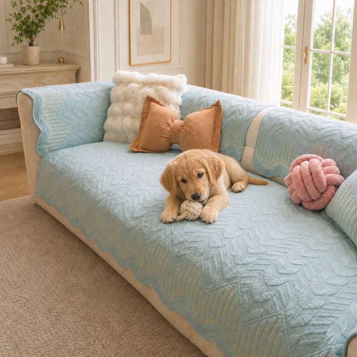 Modern Wave | Cotton Sofa Cover | Breathable Anti-Slip | All-Season Protector