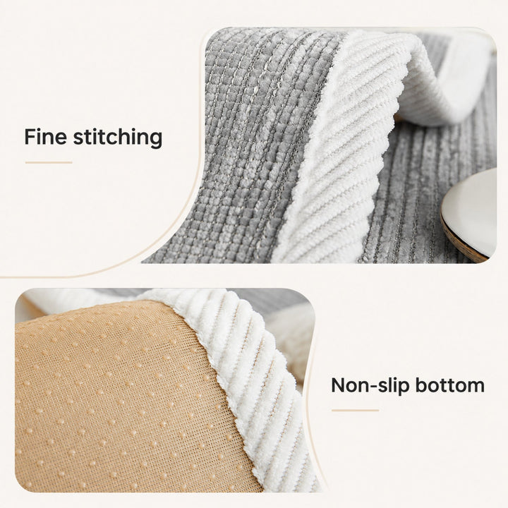 Striped Chenille Sofa Cover | Anti-Scratch & Non-Slip | Pet Proof | Machine Washable