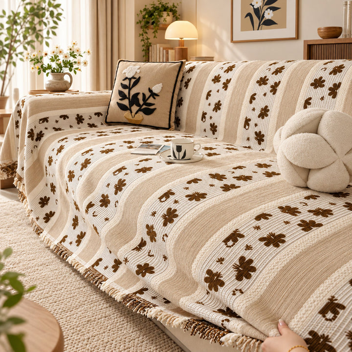 Sofa Cover & Chenille Sofa Throw | Daisy Lane | Machine Washable
