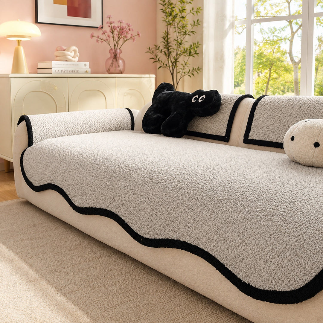 Cheeky Monster Chenille Sofa Protector | Water-Resistant Non-Slip Cover