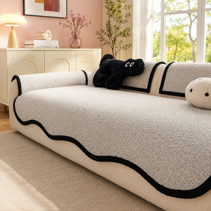 Cheeky Monster Chenille Sofa Protector | Water-Resistant Non-Slip Cover