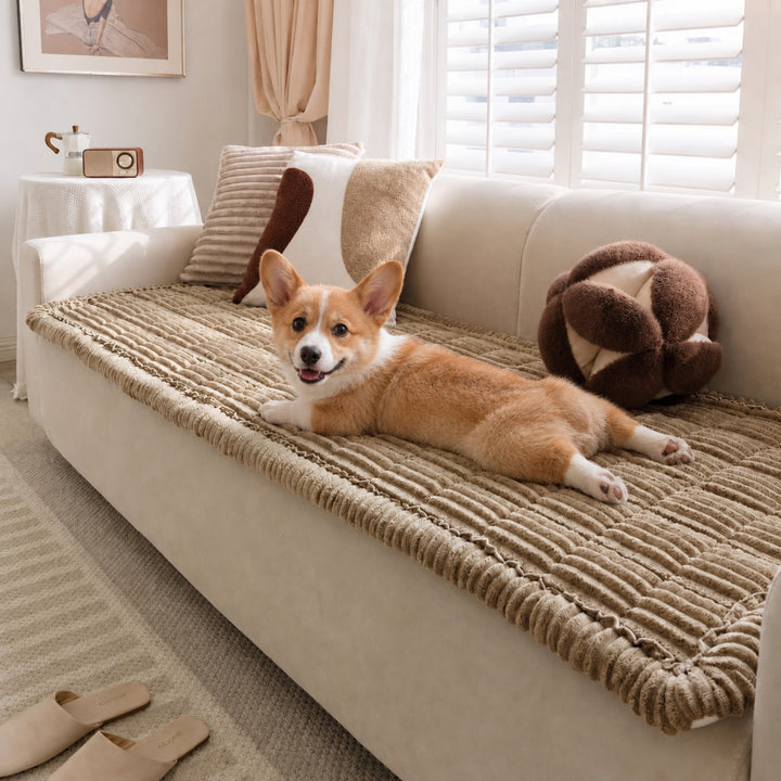 Non-Slip Sofa Cover for Dogs & Cats | Washable Flannel Pet Mat | Sofa Protector