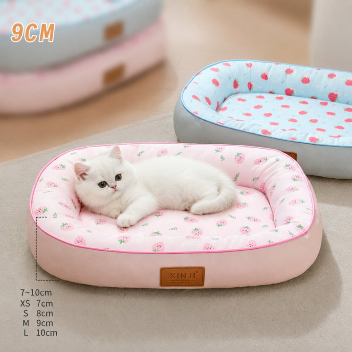 Dog Bed & Cat Bed | Strawberry Design | Cushioned Sides & Waterproof Non-Slip Base