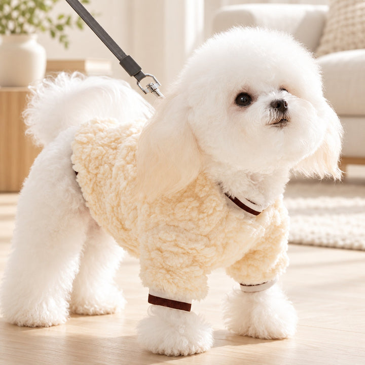Teddy Face Dog Jumper | Soft Fleece with Lead Attachment Ring | Autumn & Winter