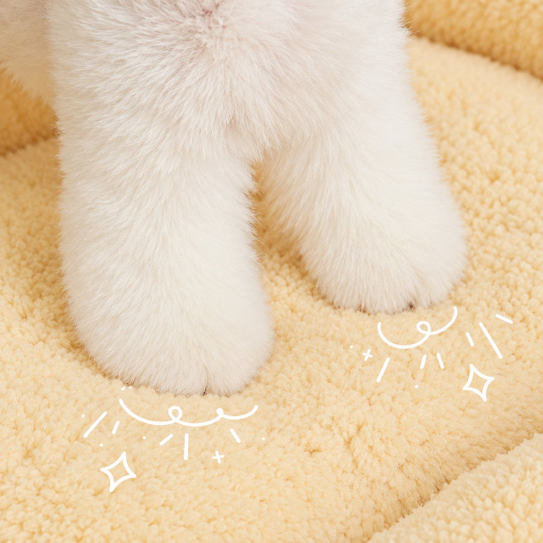 Dog Bed & Cat Bed | Apple Design | Soft Washable Plush with Raised Padded Sides