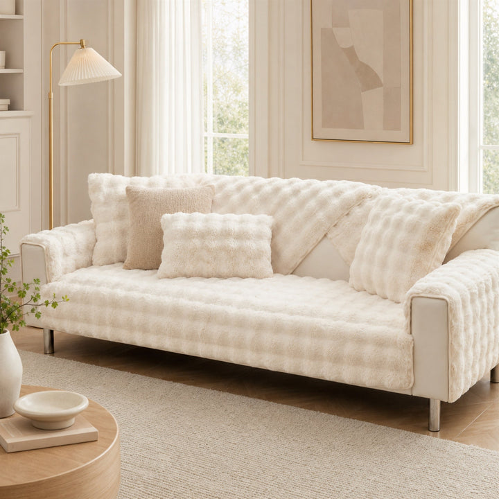Plush Sofa Cover | Non-Slip Washable Furniture Protector