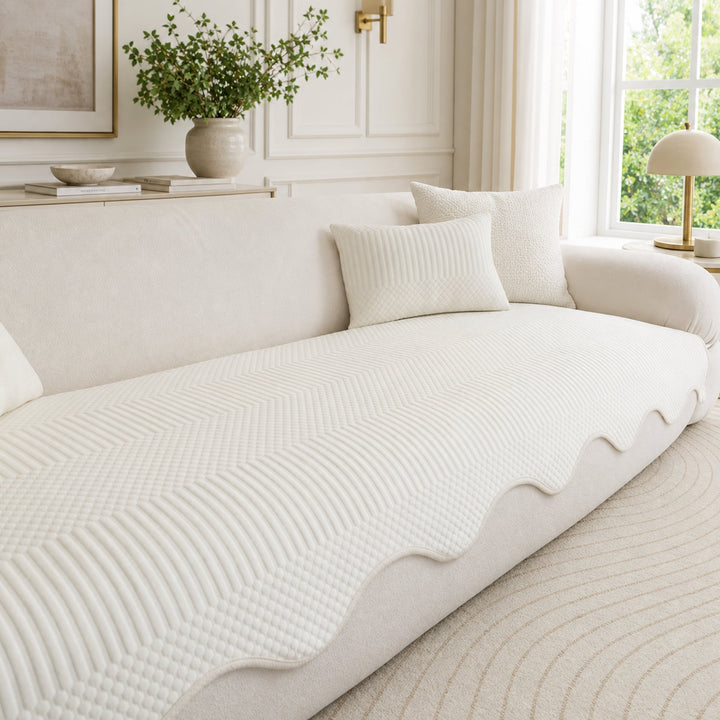Wavy Cooling Sofa Cover | Breathable Fabric | Machine Washable | Anti-Slip Protector