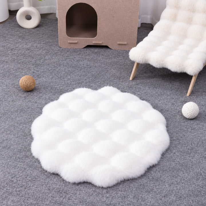 Washable Dog Bed & Cat Bed | Flower Pet Mat | Thick Plush & Non-Slip Base