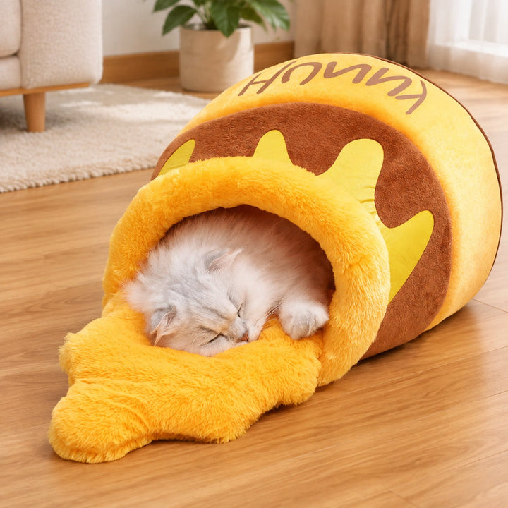 Dog Bed & Cat Bed | Honey Pot House | Soft Plush & Removable Washable Cushion
